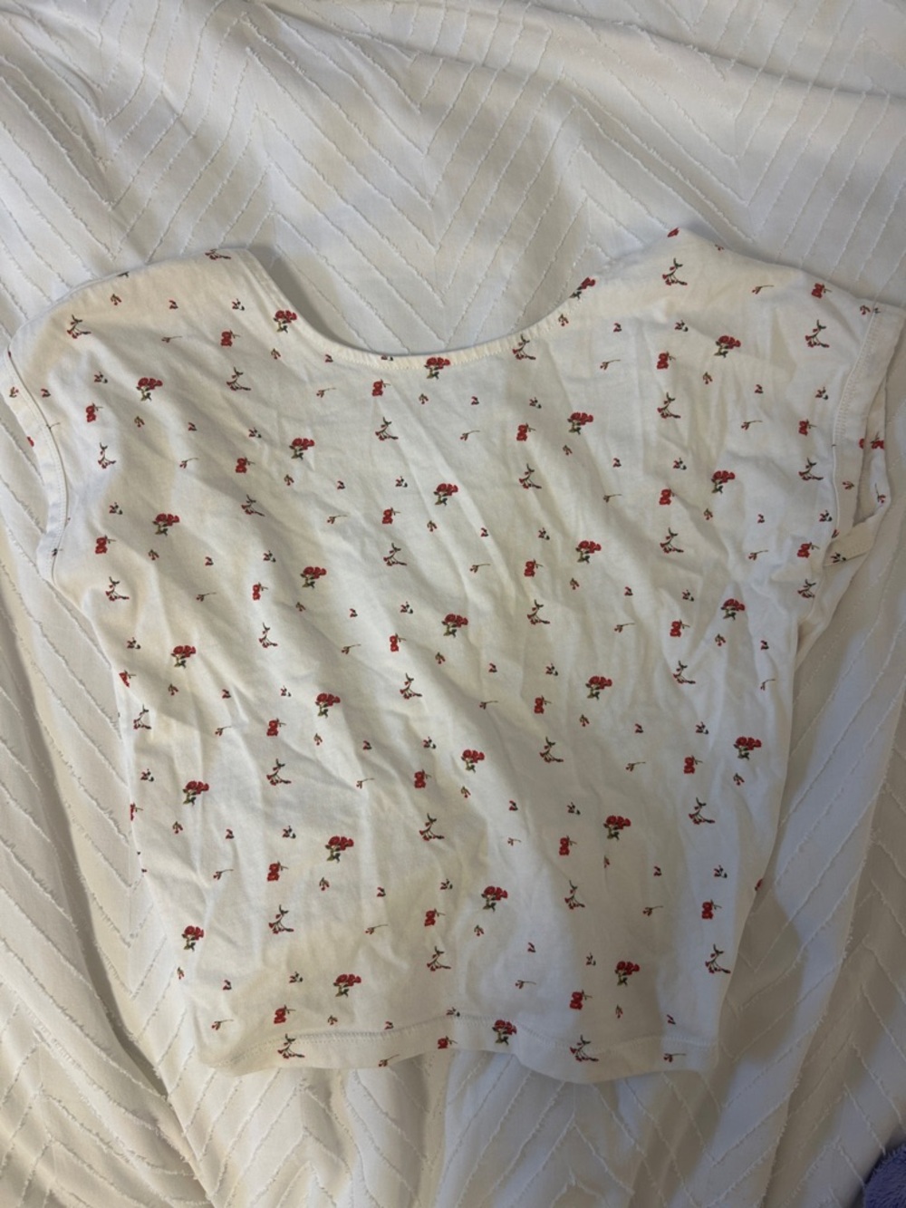 Wilfred White Tee with Delicate Pink Floral Print